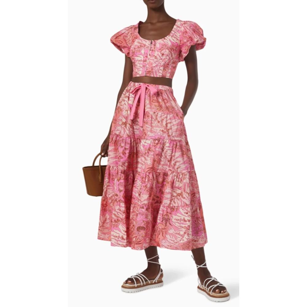Ulla Johnson Set - Makana Floral Midi Skirt with Kalena Top size 0 / 2